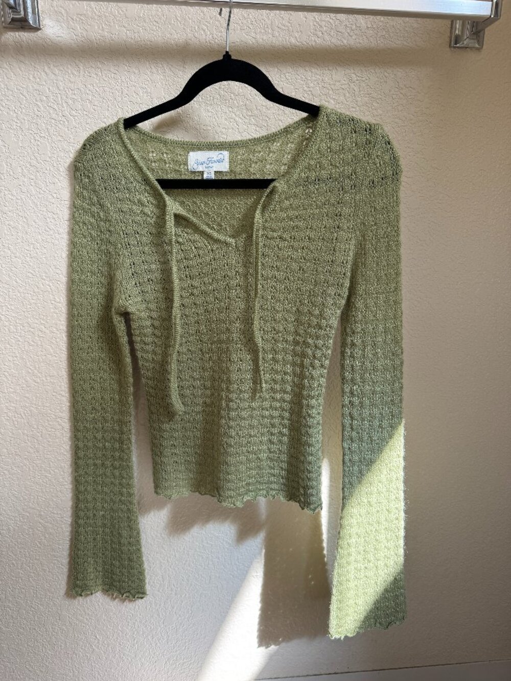 Pacsun Green Knit Cropped Sweater